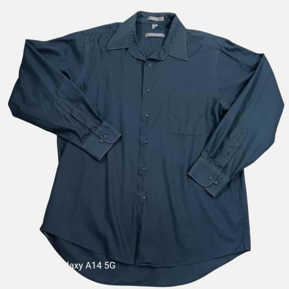 Geoffrey Beene Men's Sateen Long Sleeve Dress Shirt, Size‎ L 16 1/2 34/35